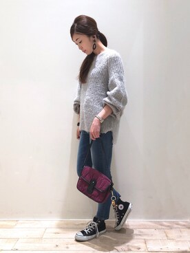 「YECCA VECCA（イェッカヴェッカ）のP.シェイプスキニーデニム＊（その他パンツ）」を使った、sakiyoさん（レディース・161cm）の秋コーディネート