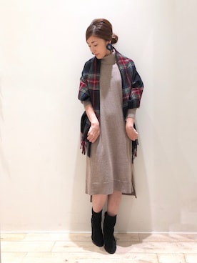 「チエック」｜sakiyoさん（レディース・161cm）の秋コーディネート