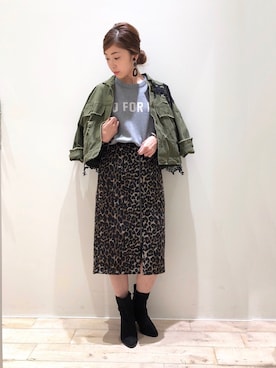 「肩掛け」｜「アイテム（ブルゾン）」を使った、sakiyoさん（レディース・161cm）の秋コーディネート
