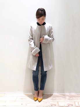 「YECCA VECCA（イェッカヴェッカ）のアイテム（ダウンジャケット/コート）」を使った、sakiyoさん（レディース・161cm）の秋コーディネート