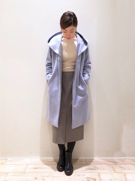 「YECCA VECCA（イェッカヴェッカ）のアイテム（チェスターコート）」を使った、sakiyoさん（レディース・161cm）の秋コーディネート