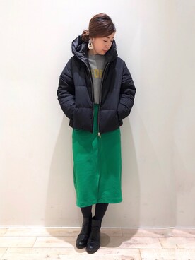 「Editt by YECCA VECCA（エディットバイイェッカヴェッカ）のアイテム（その他アウター）」を使った、sakiyoさん（レディース・161cm）の冬コーディネート