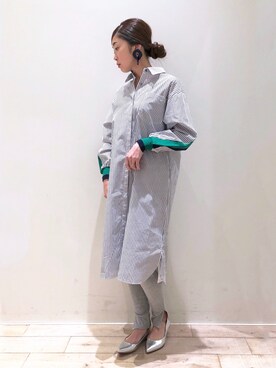 「Editt by YECCA VECCA（エディットバイイェッカヴェッカ）のアイテム（シャツワンピース）」を使った、sakiyoさん（レディース・161cm）の冬コーディネート