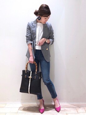 「YECCA VECCA（イェッカヴェッカ）のP.シェイプスキニーデニム＊（その他パンツ）」を使った、sakiyoさん（レディース・161cm）の冬コーディネート