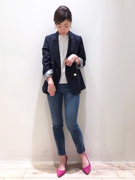 「YECCA VECCA（イェッカヴェッカ）のP.シェイプスキニーデニム＊（その他パンツ）」を使った、sakiyoさん（レディース・161cm）の春コーディネート