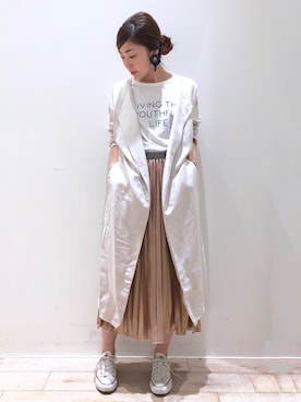 「Editt by YECCA VECCA（エディットバイイェッカヴェッカ）のアイテム（ノーカラージャケット）」を使った、sakiyoさん（レディース・161cm）の春コーディネート