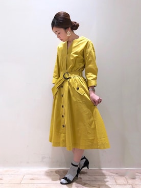 「ベルトサンダル」｜「アイテム（ワンピース/ドレス）」を使った、sakiyoさん（レディース・161cm）の春コーディネート