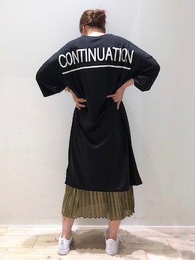 「アイテム（スカート、ゴールド系）」を使った、sakiyoさん（レディース・161cm）の夏コーディネート