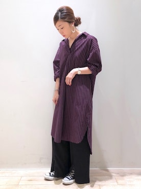「CONVERSE（コンバース）のCONVERSE コンバース オール スター オックス / ALL STAR OX(BLACK) 32160321（スニーカー）」を使った、sakiyoさん（レディース・161cm）の秋コーディネート