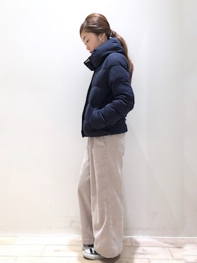 「YECCA VECCA（イェッカヴェッカ）のアイテム（ダウンジャケット/コート）」を使った、sakiyoさん（レディース・161cm）の冬コーディネート