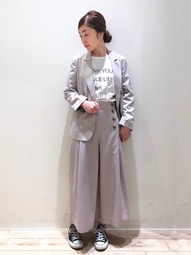 「CONVERSE（コンバース）のCONVERSE コンバース オール スター オックス / ALL STAR OX(BLACK) 32160321（スニーカー）」を使った、sakiyoさん（レディース・161cm）の春コーディネート