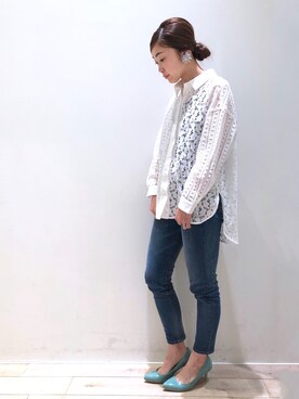 「YECCA VECCA（イェッカヴェッカ）のP.シェイプスキニーデニム＊（その他パンツ）」を使った、sakiyoさん（レディース・161cm）の春コーディネート