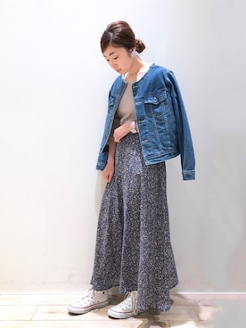 「YECCA VECCA（イェッカヴェッカ）のアイテム（ジャケット/アウター）」を使った、sakiyoさん（レディース・161cm）の春コーディネート