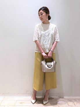 「YECCA VECCA（イェッカヴェッカ）の4wayバックルデザインミニバック＊（トートバッグ）」を使った、sakiyoさん（レディース・161cm）の春コーディネート