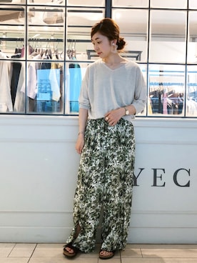 「ボタニカル柄」｜sakiyoさん（レディース・161cm）の夏コーディネート