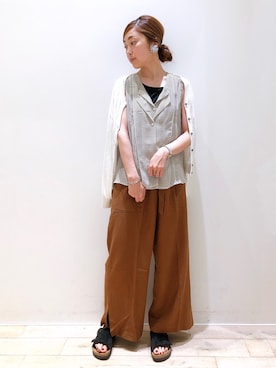 「YECCA VECCA（イェッカヴェッカ）のアイテム」を使った、sakiyoさん（レディース・161cm）の夏コーディネート