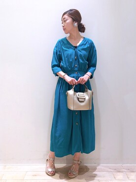 「YECCA VECCA（イェッカヴェッカ）の4wayバックルデザインミニバック＊（トートバッグ）」を使った、sakiyoさん（レディース・161cm）の夏コーディネート