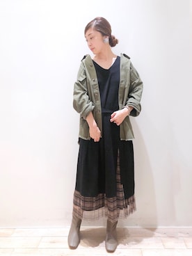 「YECCA VECCA（イェッカヴェッカ）のアイテム（ジャケット/アウター）」を使った、sakiyoさん（レディース・161cm）の秋コーディネート