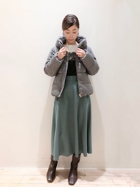 「YECCA VECCA（イェッカヴェッカ）のアイテム（ジャケット/アウター）」を使った、sakiyoさん（レディース・161cm）の冬コーディネート