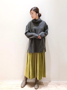 「YECCA VECCA（イェッカヴェッカ）のアイテム」を使った、sakiyoさん（レディース・161cm）の冬コーディネート