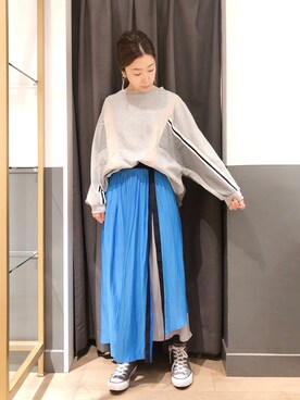 「CONVERSE（コンバース）のALL STAR HI 32066761（スニーカー）」を使った、sakiyoさん（レディース・161cm）の冬コーディネート
