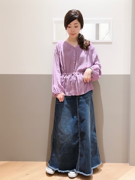 「CONVERSE（コンバース）のALL STAR HI 32066761（スニーカー）」を使った、sakiyoさん（レディース・161cm）の春コーディネート