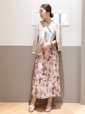「サマーニット」｜「アイテム（ブルゾン）」を使った、sakiyoさん（レディース・161cm）の春コーディネート