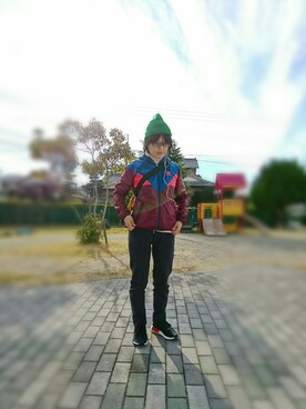 「coen」｜「アイテム（ナイロンジャケット）」を使った、ochoさん（レディース・152cm）の冬コーディネート