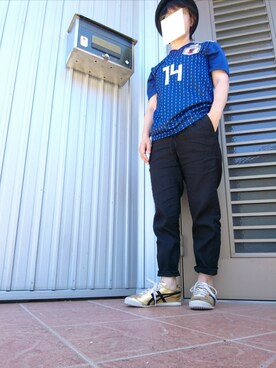 ochoさんの「アディダス サッカー日本代表 ホームレプリカユニフォーム半袖」を使ったコーディネート