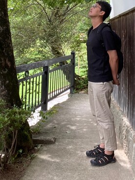 「TIGORA（ティゴラ）のアイテム（トップス）」を使った、おくださんさん（メンズ・174cm）の夏コーディネート