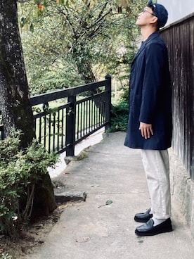 「CHUMS（チャムス）のアイテム（キャップ）」を使った、おくださんさん（メンズ・174cm）の秋コーディネート