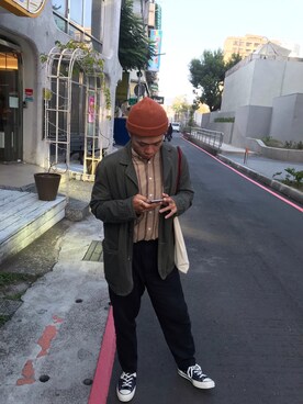 「FREAK'S STORE（フリークスストア）のアイテム（トップス、ブラウン系）」を使った、Tetsuさん（メンズ・166cm）の冬コーディネート