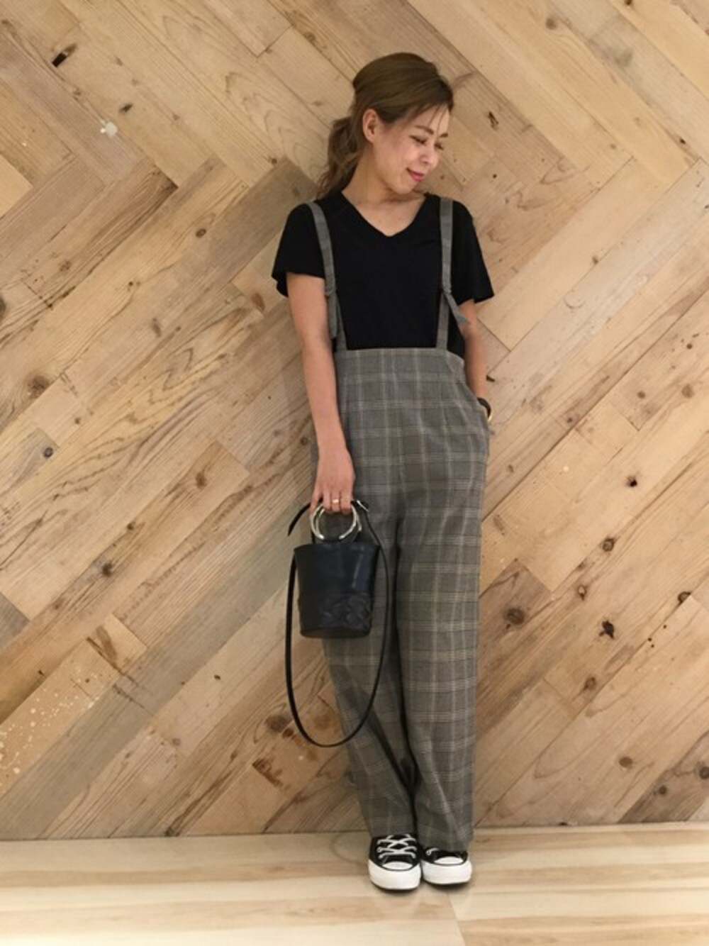 relume TRチェックハイウエストサロペットパンツ TRチェックハイウエストサロペットパンツ_#を使ったショップ