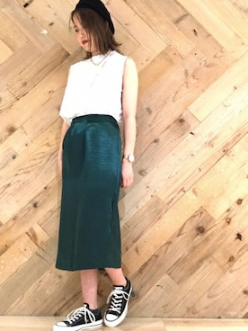 「JOURNAL STANDARD relume（ジャーナルスタンダード　レリューム）のアイテム（ハンチング/ベレー帽）」を使った、JOURNAL STANDARD relume　ルクア イーレ店さん（レディース・162cm）の夏コーディネート