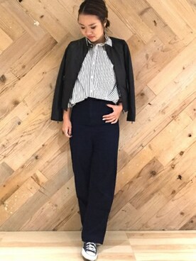「JOURNAL STANDARD relume（ジャーナルスタンダード　レリューム）のアイテム（ライダースジャケット）」を使った、JOURNAL STANDARD relume　ルクア イーレ店さん（レディース・165cm）の夏コーディネート