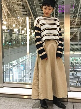 「MASTER&Co（マスターアンドコー）のアイテム（スカート）」を使った、JOURNAL STANDARD relume　ルクア イーレ店さん（レディース・157cm）の秋コーディネート