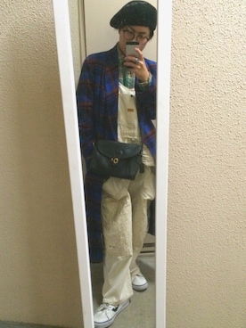 「ガウン」｜「アイテム（オールインワン・サロペット）」を使った、あさん（メンズ・160cm）の冬コーディネート