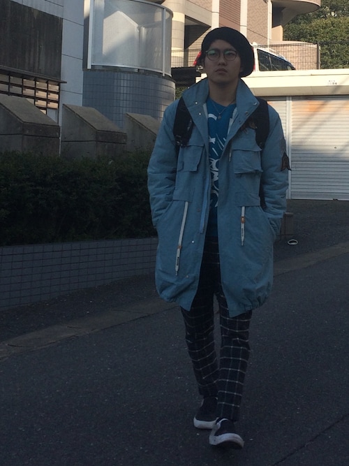 サイダーハウス CYDERHOUSE 塩縮モッズコートワッペン 水色 パーカー サイダーハウス CYDERHOUSE 塩縮モッズコートワッペン 水色 パーカー