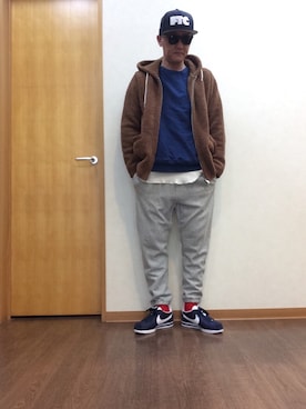 「FTC（エフティーシー）のアイテム（キャップ）」を使った、シュウさん（メンズ・173cm）の冬コーディネート