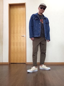 「CASPER JOHN AIVER（キャスパージョンアイバー）のアイテム（デニムジャケット）」を使った、シュウさん（メンズ・173cm）の春コーディネート