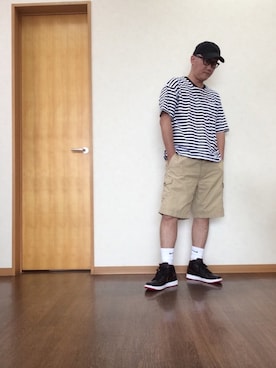 「エアジョーダン」｜「アイテム（その他）」を使った、シュウさん（メンズ・173cm）の夏コーディネート