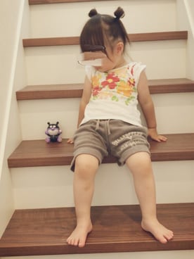 「パイル」｜「アイテム（その他）」を使った、tok@kariさん（キッズ・74cm）の夏コーディネート