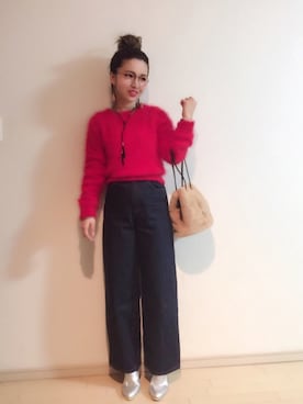 「アイテム（ピアス（両耳用））」を使った、はまち(¨)♡さん（レディース・153cm・30代）の冬コーディネート
