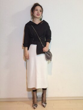 「アイテム（ピアス（両耳用））」を使った、はまち(¨)♡さん（レディース・153cm・30代）の春コーディネート