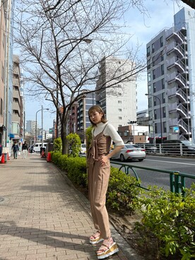 土肥　夕華さん（レディース・160cm）の春コーディネート