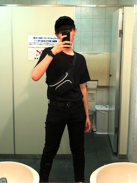 「CASPER JOHN AIVER（キャスパージョンアイバー）のアイテム（帽子）」を使った、燃えるごみさん（メンズ・173cm）の夏コーディネート