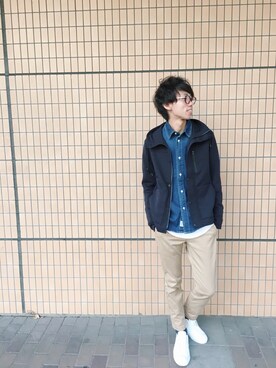 「COMME CA ISM（コムサイズム）のアイテム（ブルゾン）」を使った、遊雅さん（メンズ・176cm）の秋コーディネート