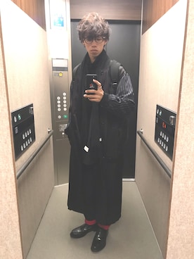 「レイヤードstyle」｜「アイテム（財布/小物）」を使った、遊雅さん（メンズ・176cm）の冬コーディネート