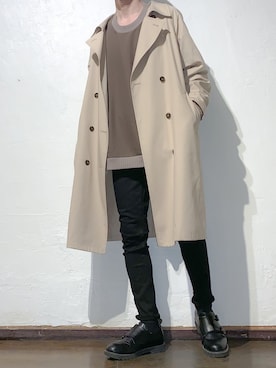 Gu ジーユー のトレンチコートを使ったメンズ人気ファッションコーディネート ユーザー その他ユーザー Wear