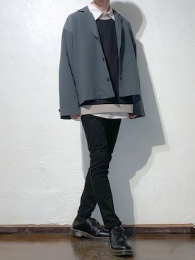 「UNIQLO（ユニクロ）のWOMEN ウルトラストレッチジーンズ（デニムパンツ）」を使った、こーきさん（メンズ・172cm）の冬コーディネート